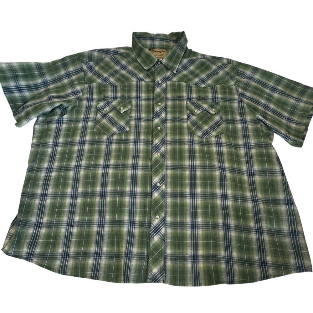 Wrangler 3XL Plaid Snap Western Lightweight Shirt